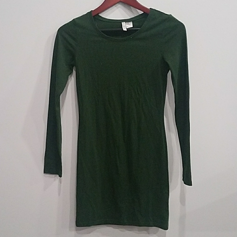 Long sleeve mini dress.
